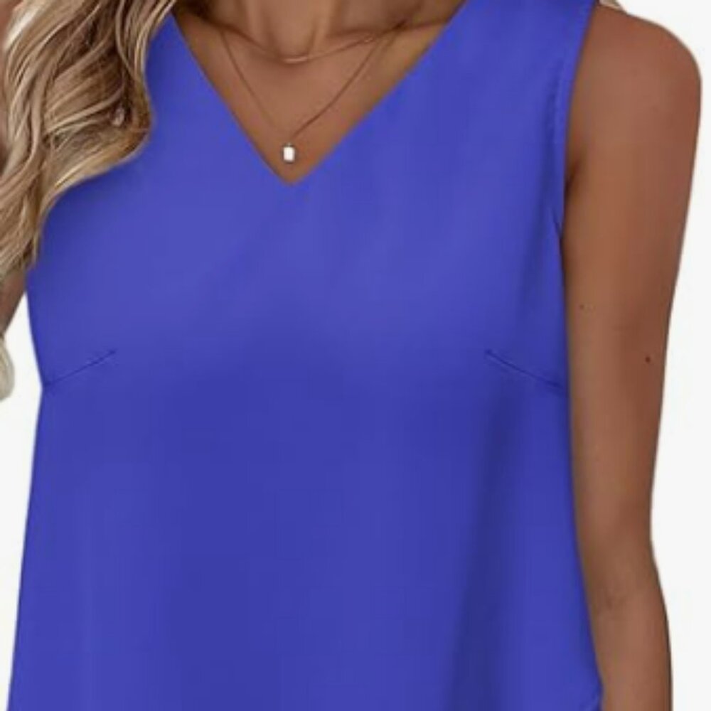 Womens Tank Tops V Neck Dressy Casual Summer Flowy Sleeveless Camisole Basic